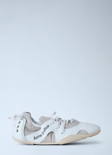 LN-CC® - Acne Studios: Leather Lace-Up Sneakers - White Acne Studios Leather Lace-Up Sneakers White acn0165020