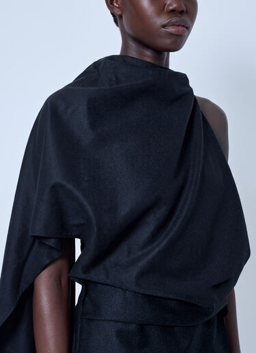 LN-CC® - RÓHE: Draped Open Back Top - Black RÓHE Draped Open Back Top Black roe0266002