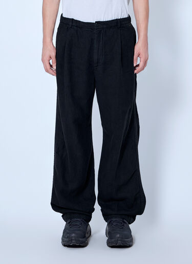 Massimo Osti Studio Pleated Straight-Leg Pants Black mao0166008