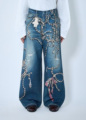 Acne Studios Printed Jeans Blue acn0263008