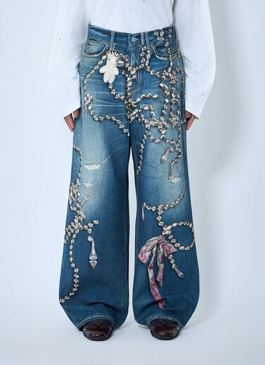 Acne Studios Printed Jeans Blue acn0263008