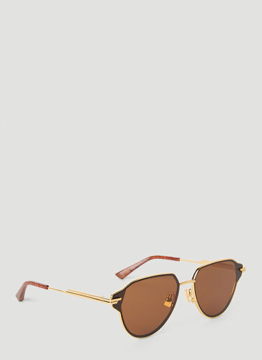Navigator Frame Sunglasses Bottega Veneta Navigator Frame Sunglasses Gold bos0353001