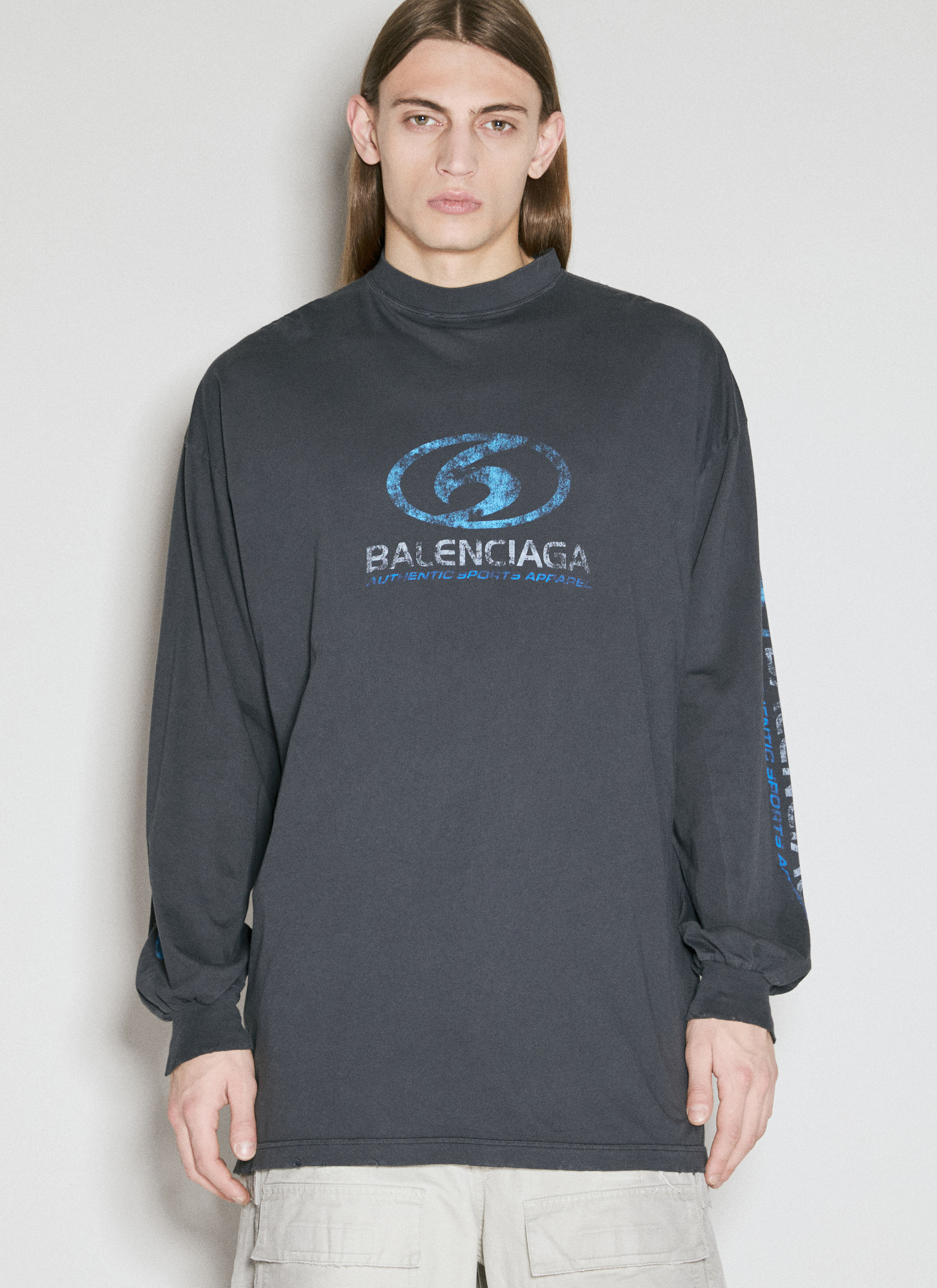 Balenciaga サーファーロングスリーブTシャツ ブラック bal0156006