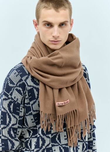 Acne Studios Fringe Wool Scarf Brown acn0355012