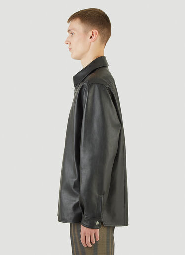 Acne Studios Leather Shirt Jacket Black acn0144001