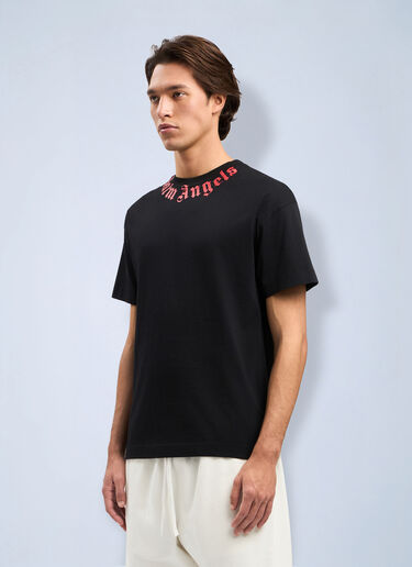 LN-CC® - Palm Angels: Neck Logo T-Shirt - Black Palm Angels Neck Logo T-Shirt Black pma0164269
