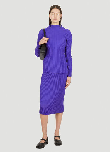 Issey Miyake 스펀지 하이넥 탑 Purple ism0251003