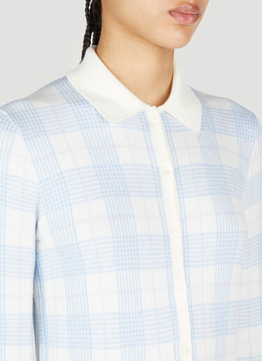 Thom Browne Hairline Check Pleated Polo Dress Natural thb0251014