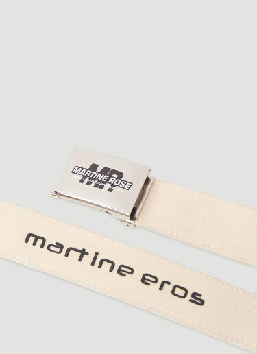 Martine Rose Logo Motif Canvas Belt Cream mtr0154020