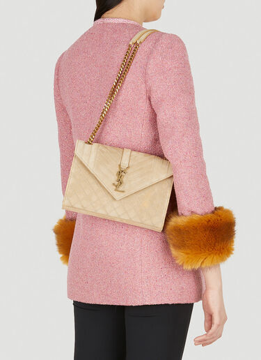 Saint Laurent Envelope Medium Shoulder Bag Beige sla0247181