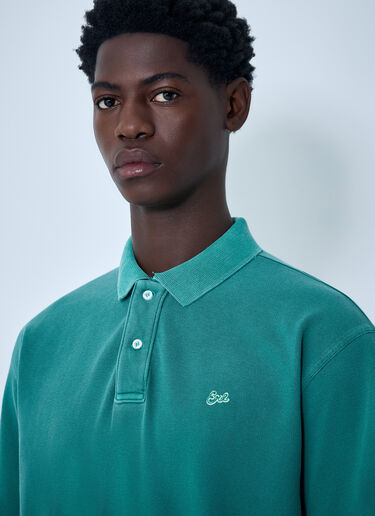 ERL Logo Motif Polo Shirt Green erl0162007