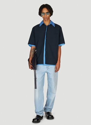 Bottega Veneta Double Layer Shirt Blue bov0153007