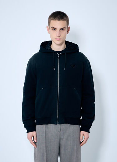 Prada Denim Hooded Jacket Black pra0159030