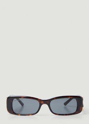 Balenciaga Dynasty Rectangle Sunglasses Black bcs0153001