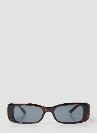 Balenciaga Dynasty Rectangle Sunglasses Brown bcs0353002