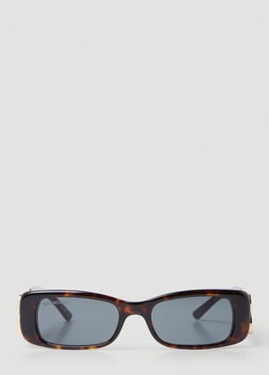 Balenciaga Dynasty Rectangle Sunglasses Brown bcs0353002