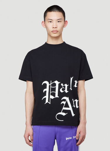 Palm Angels Gothic Logo T-Shirt Black pma0140001