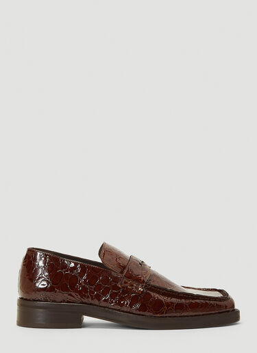 Martine Rose Roxy Embossed Loafers Brown mtr0242016