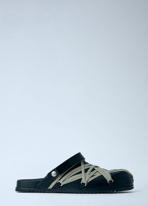 Rick Owens Megalace Mule Granola Flats Black ric0163036