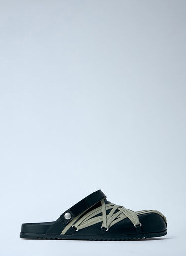 Rick Owens Megalace Mule Granola Flats Black ric0163036
