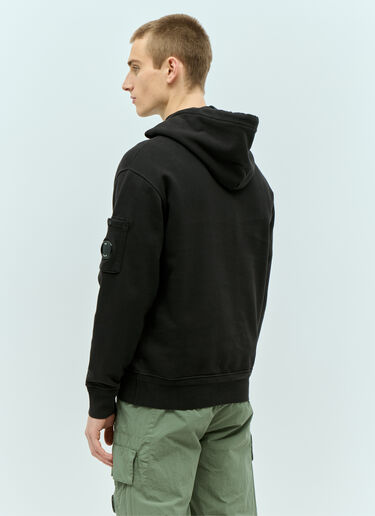 C.P. Company Diagonal Fleece Hooded Sweatshirt Black pco0155020