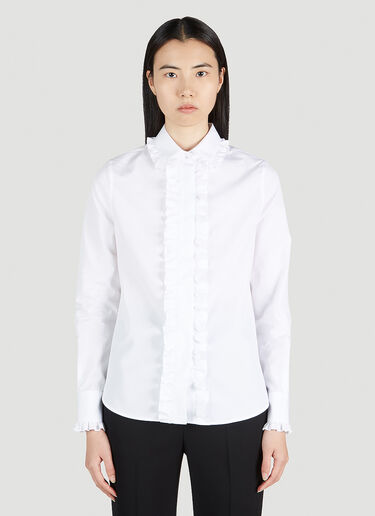 Saint Laurent Ruffle Trim Shirt White sla0251017