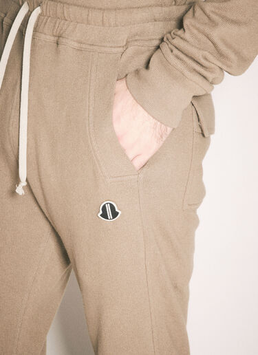 Moncler x Rick Owens Cotton Knit Track Pants Beige mcs0358014