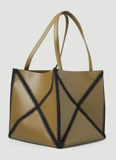 Nanushka Origami Vegan Leather Tote Bag Khaki nan0248012