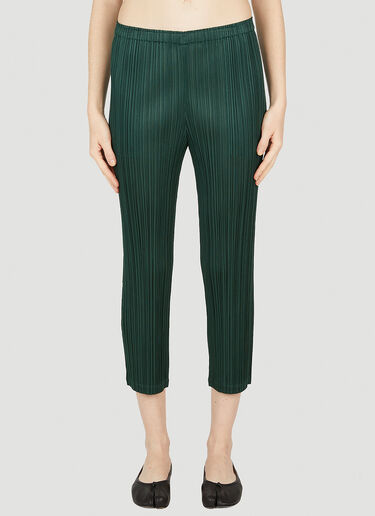 Cropped Pleated Pants Pleats Please Issey Miyake Cropped Pleated Pants Green plp0252003