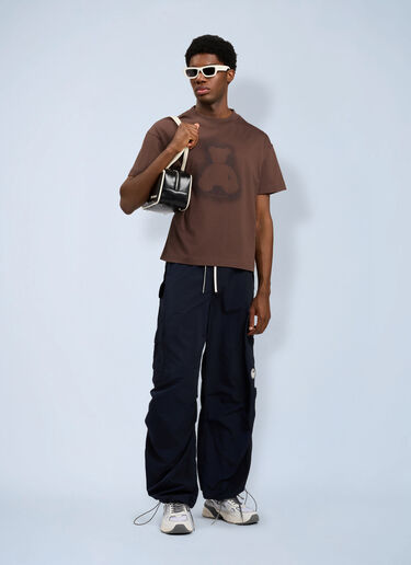 LN-CC® - Palm Angels: Spray Bear T-Shirt - Brown Palm Angels Spray Bear T-Shirt Brown pma0164110