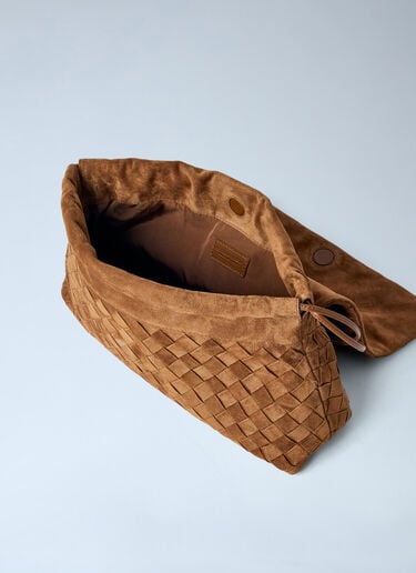 Bottega Veneta Giorno Suede Shoulder Bag Brown bov0263031