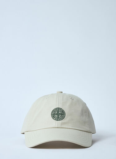 Stone Island Logo Motif Baseball Cap Beige sto0160055