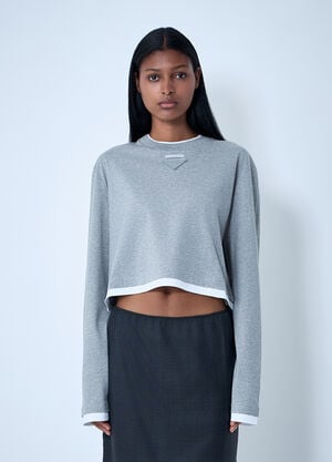 Prada Logo Motif T-Shirt Grey pra0262059