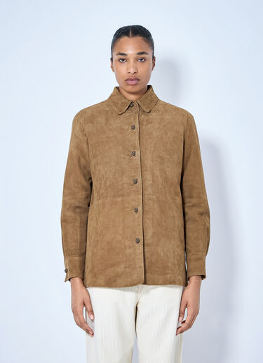 LN-CC® - RÓHE: Suede Pankou Overshirt - Brown RÓHE Suede Pankou Overshirt Brown roe0265023