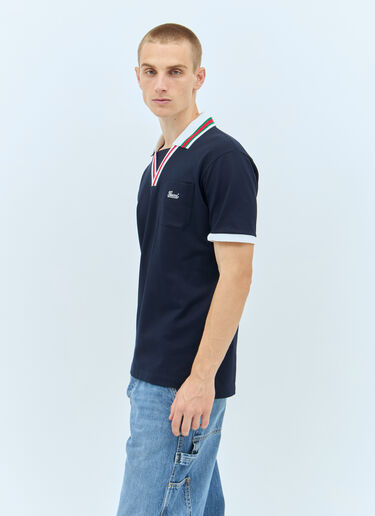 Gucci Logo Embroidery Polo Shirt Navy guc0157001