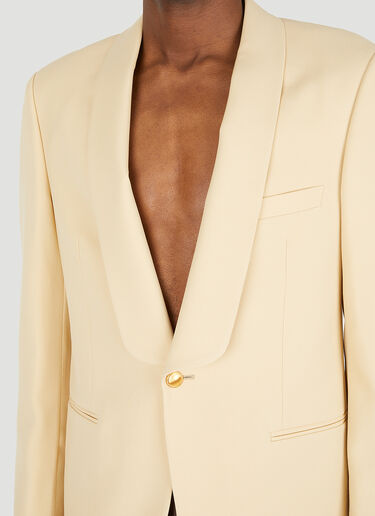 Gucci 싱글 브레스티드 로고 패치 블레이저 크림 guc0150037