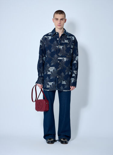 Gucci Floral Jacquared Denim Shirt Blue guc0160003