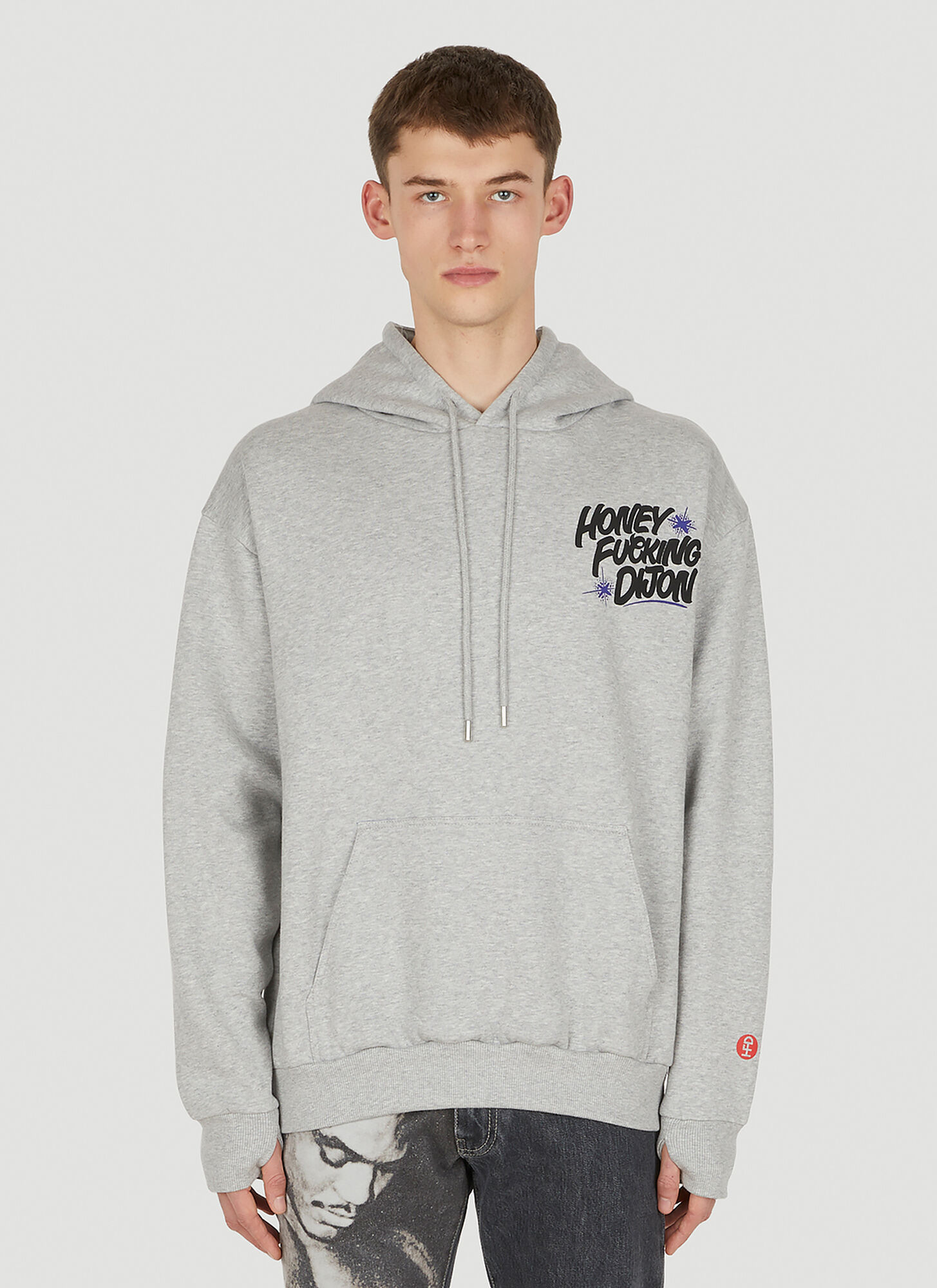 Honey Fucking Dijon Logo Print Sweatshirt In Grey