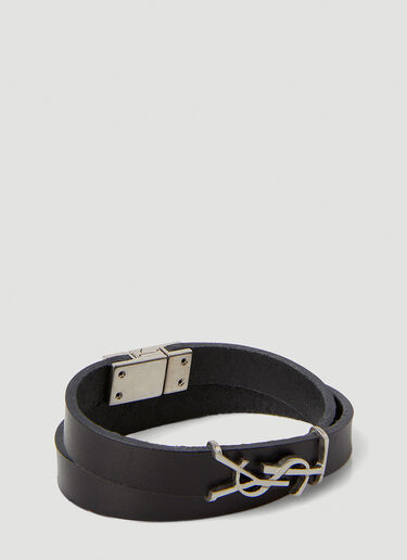 Saint Laurent Opyum Double Wrap Bracelet Black sla0145069