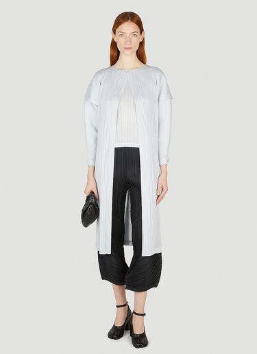 Pleats Please Issey Miyake Classic Pleated Long Sleeve Top Grey plp0252001
