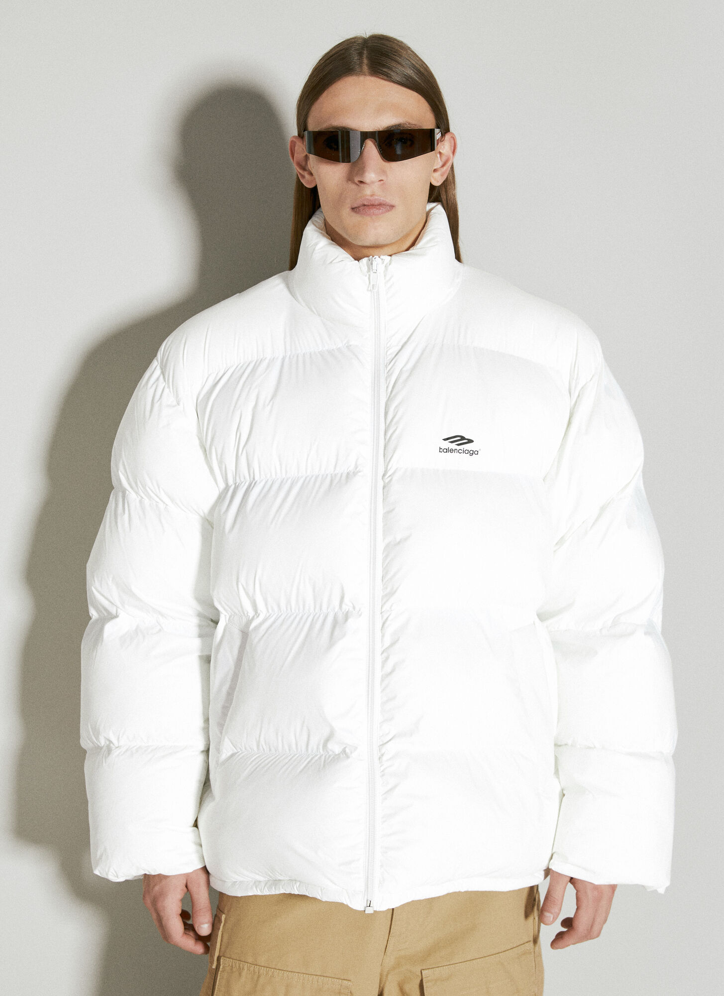 Shop Balenciaga 3b Sports Icon Ski Puffer Jacket In White