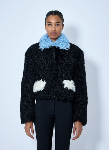 LN-CC® - Marni: Curly Shearling Jacket - Black Marni Curly Shearling Jacket Black mni0265007