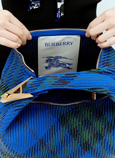 Burberry 中号衣夹粗呢手提包  蓝色 bur0255100