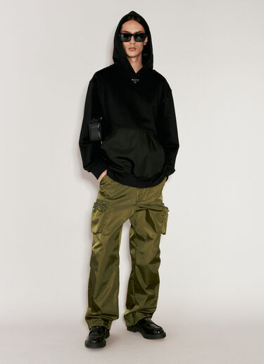 Prada 徽标铭牌连帽运动衫  黑色 pra0156001