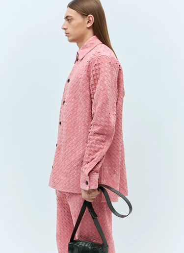 인트레치아토 스웨이드 셔츠 Bottega Veneta 인트레치아토 스웨이드 셔츠 핑크 bov0157003