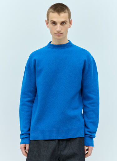 Jil Sander Crewneck Wool Sweater Blue jil0155003