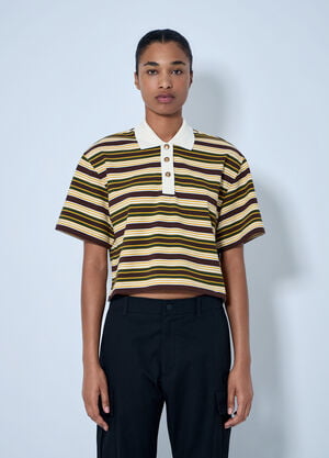 Moncler Striped Polo Shirt Brown mon0265095