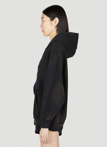 Balenciaga Distressed Hooded Sweatshirt Black bal0252050