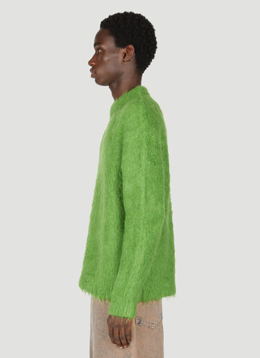 Acne Studios Fuzzy Knit Sweater Green acn0154023