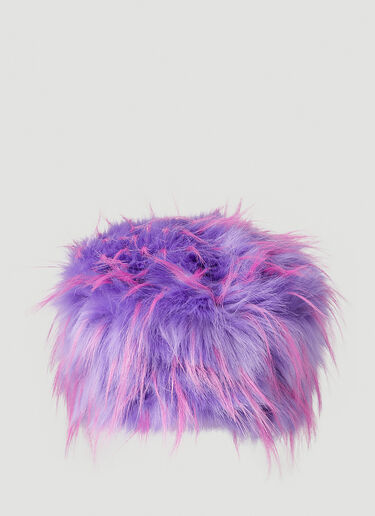 Mowalola Faux Fur Hat Purple mow0246014